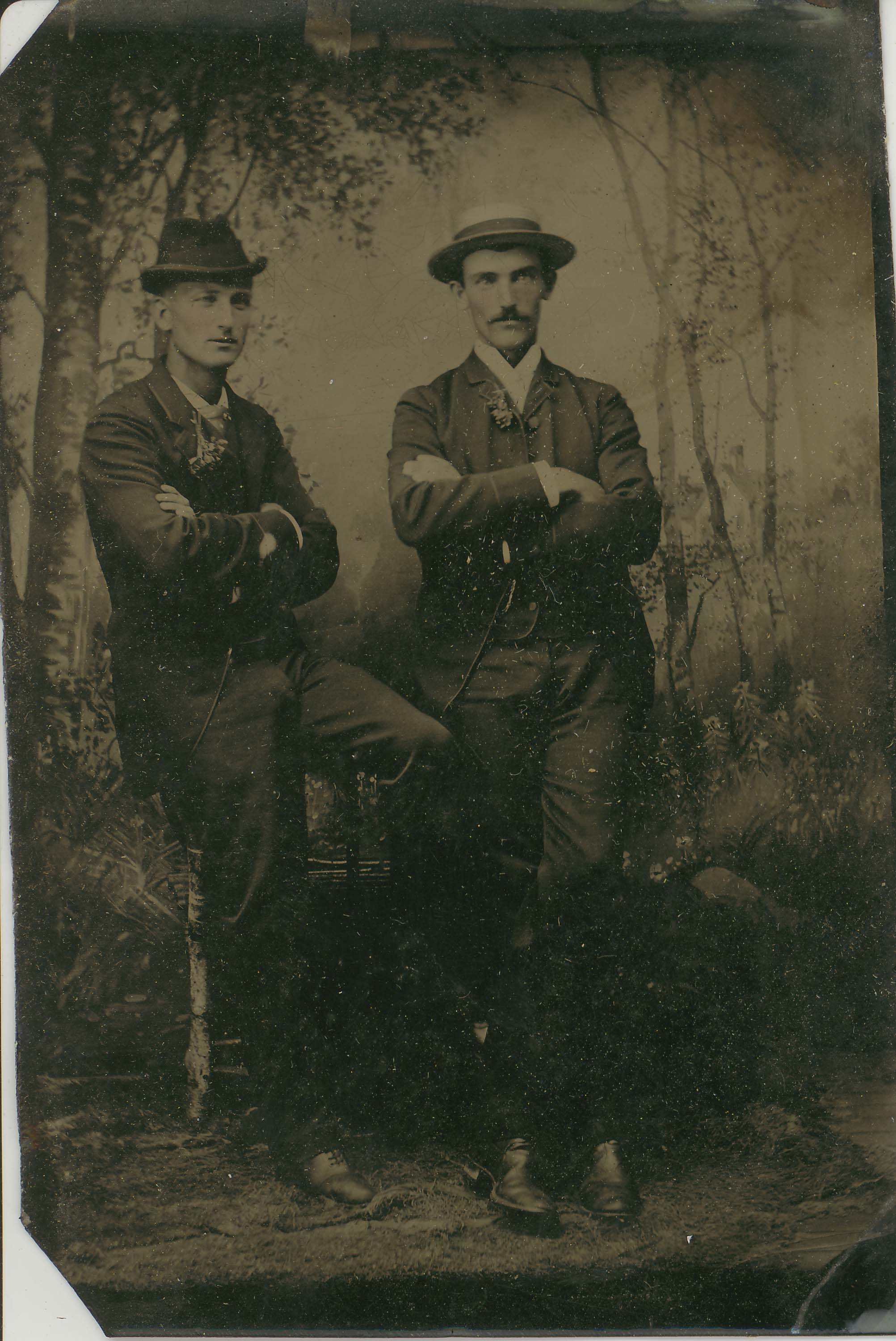 Tin-type-6-Two-men-in-hats-treed-background