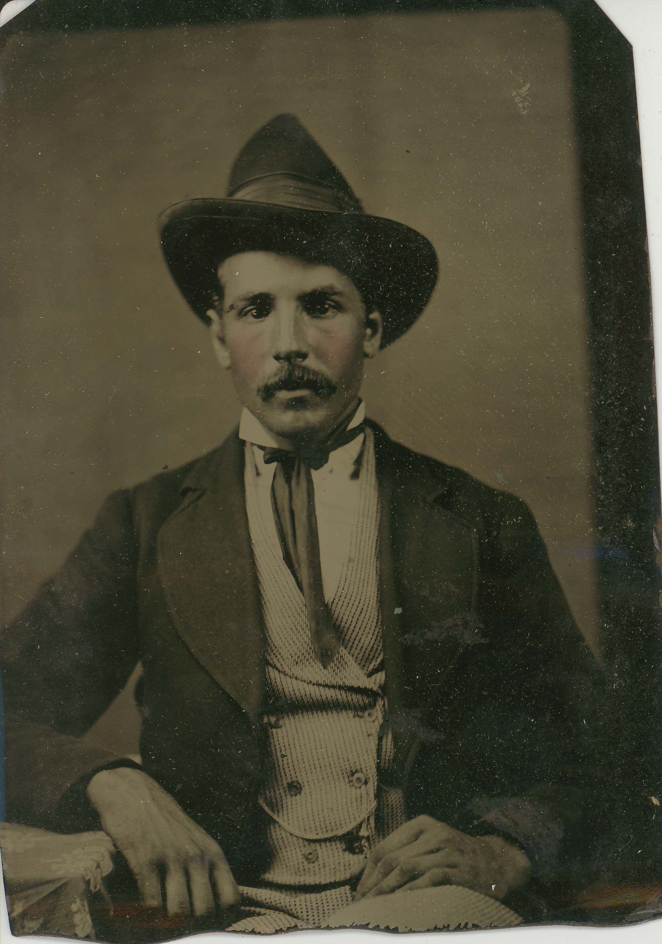 Tin-type-7-Seated-protratd-of-man-in-steep-hat