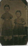 Tin-type-12-Two-girls-with-bows-and-roses