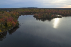 A view over Withrod lake at the Lakeview Trail in Long Lake Provincial Park, Halifax, Nova Scotia.