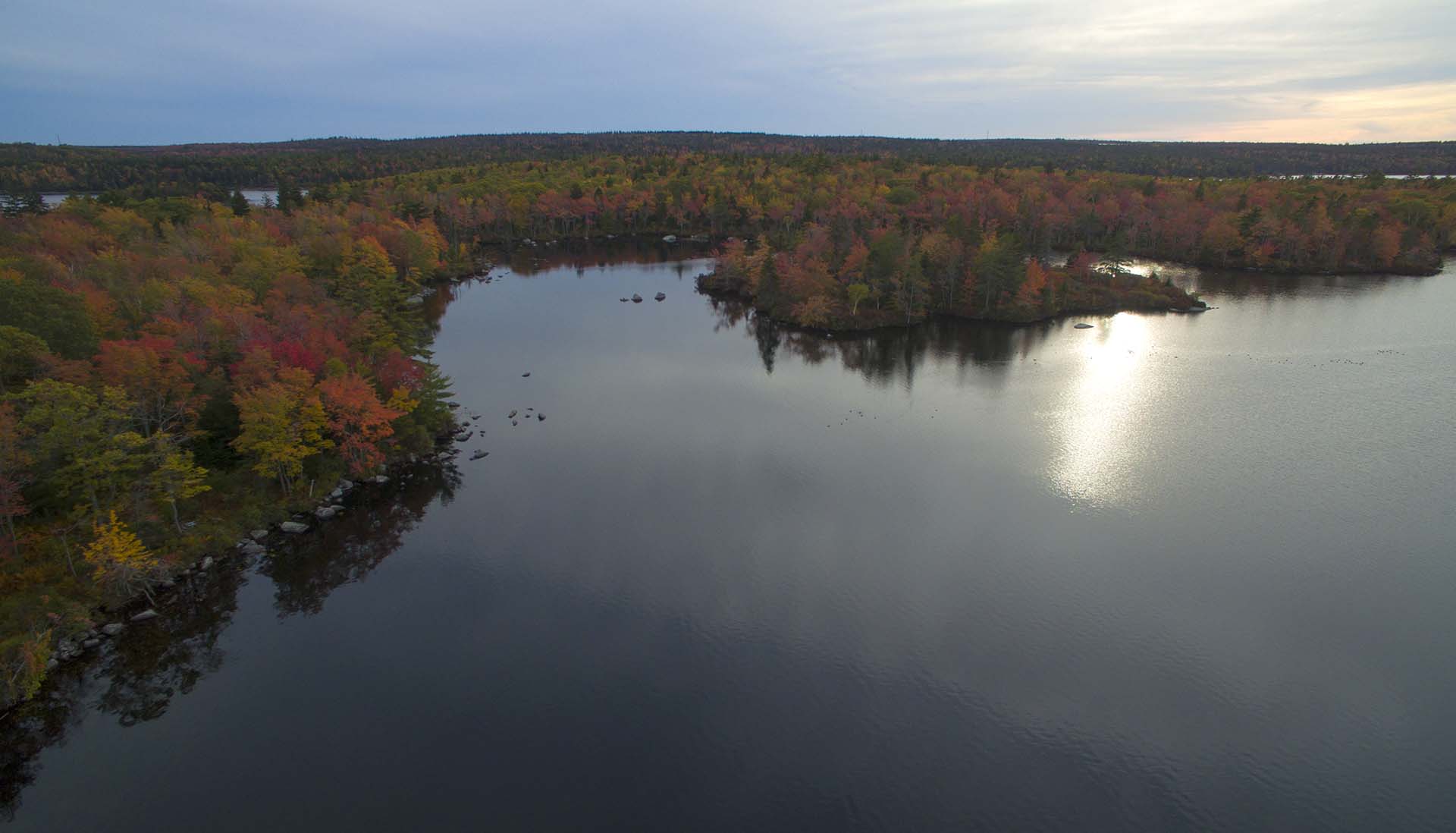 A view over Withrod lake at the Lakeview Trail in Long Lake Provincial Park.