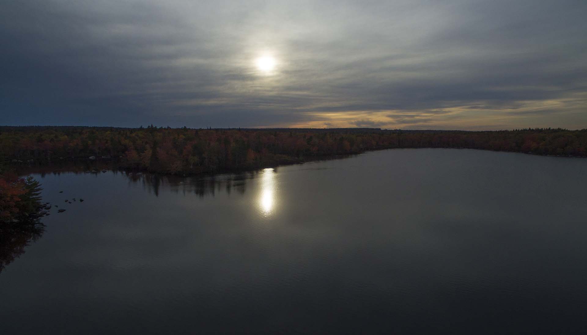 The sun sets over Withrod lake and the Lakeview trail at Long Lake Provincial Park on Wednesday Oct 9, 2019