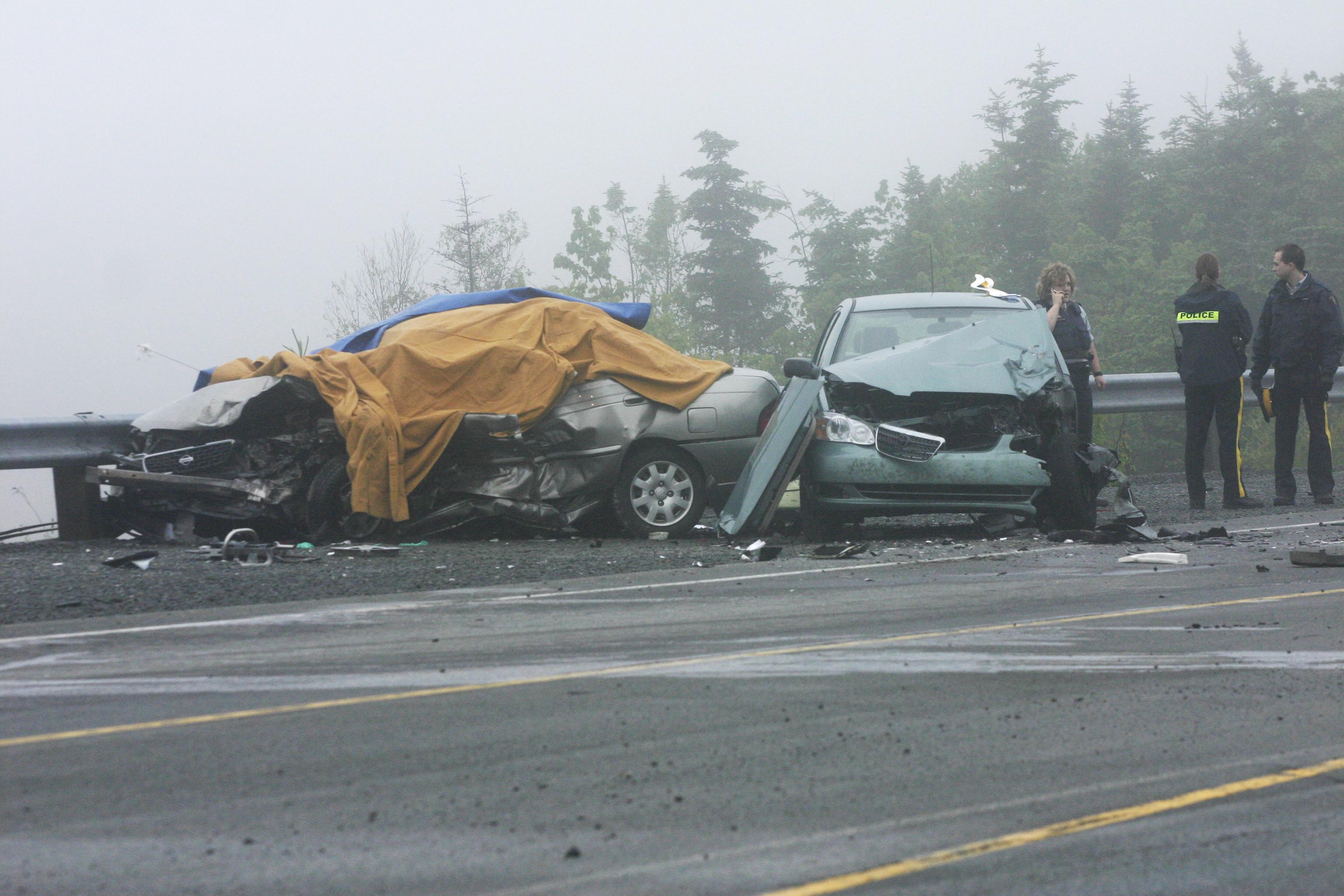 RCMP members responded to a 3 vehicle crash on highway 103 between exits 3 and 4 on Wednesday morning. One person was killed and 2 others were taken to hospital.