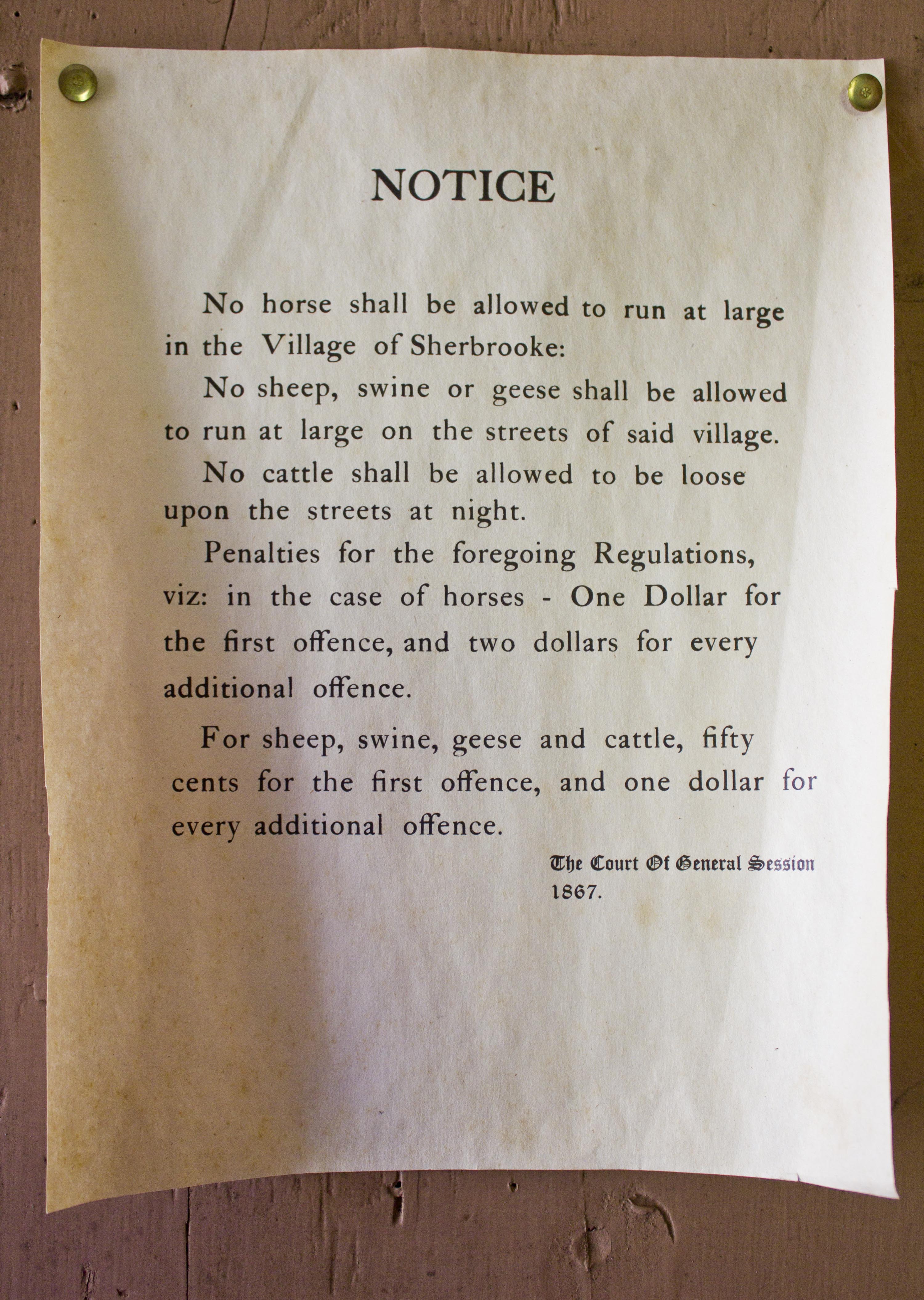 Livestock Notice